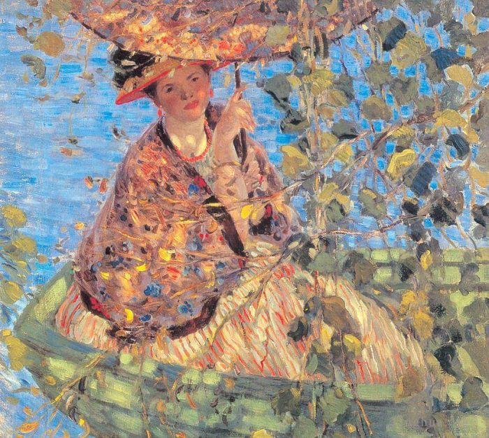 弗雷德里克·卡尔·弗里塞克 的油画作品 -  《穿过藤蔓》