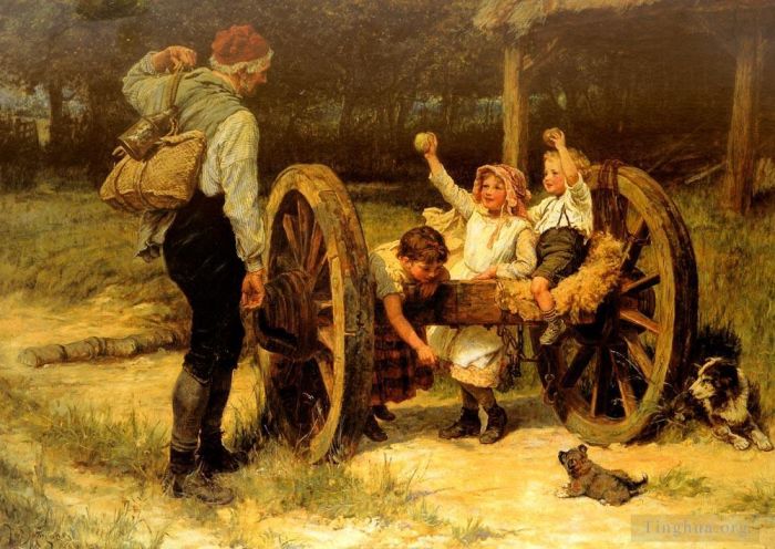 弗雷德里克·摩根 的油画作品 -  《快乐如昼长》