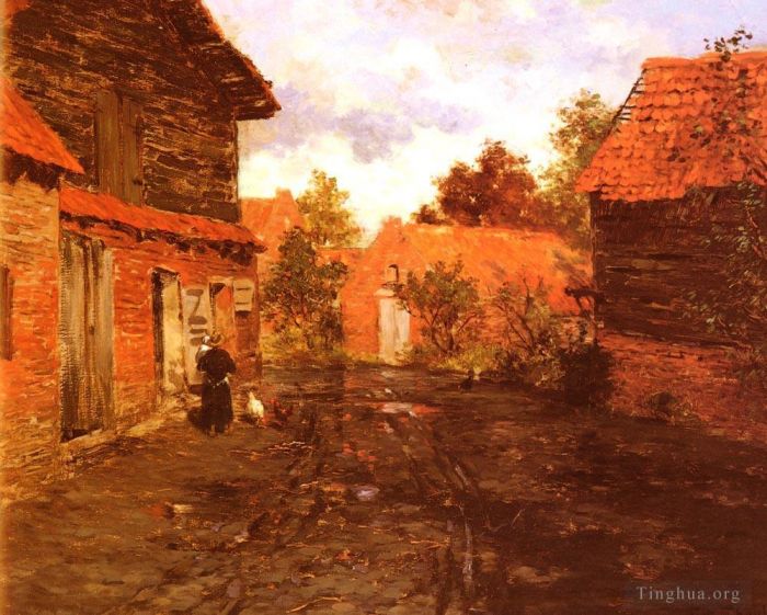 弗里茨·沙搂 的油画作品 -  《雨后》