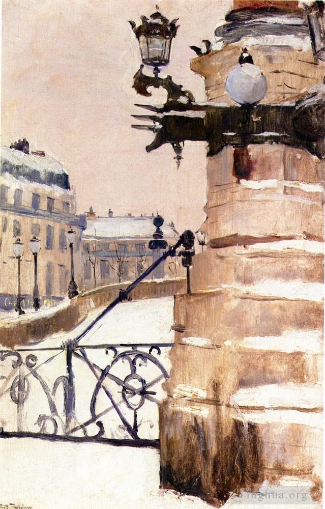 弗里茨·沙搂 的油画作品 -  《Vinter,I,巴黎,巴黎的冬天》