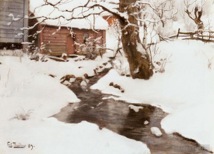 弗里茨·沙搂 的油画作品 -  《斯托德岛的冬天》
