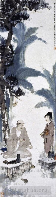 傅抱石 的书法国画作品 -  《醉和尚,1944》