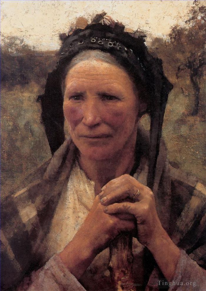 乔治·克劳森 的油画作品 -  《农妇头像》