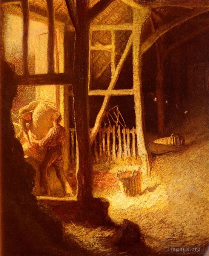 乔治·克劳森 的油画作品 -  《谷仓门》