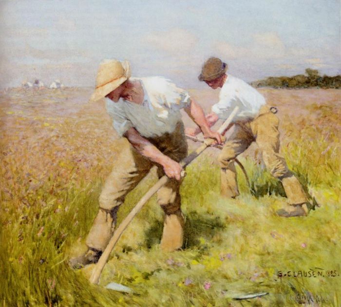 乔治·克劳森 的油画作品 -  《割草机》