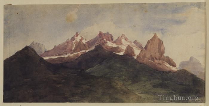 乔治·弗雷德里克·沃茨 的油画作品 -  《高山景观》
