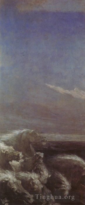 乔治·弗雷德里克·沃茨 的油画作品 -  《海王星马》