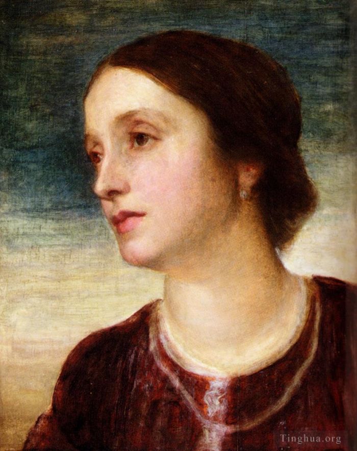 乔治·弗雷德里克·沃茨 的油画作品 -  《萨默斯伯爵夫人的肖像》