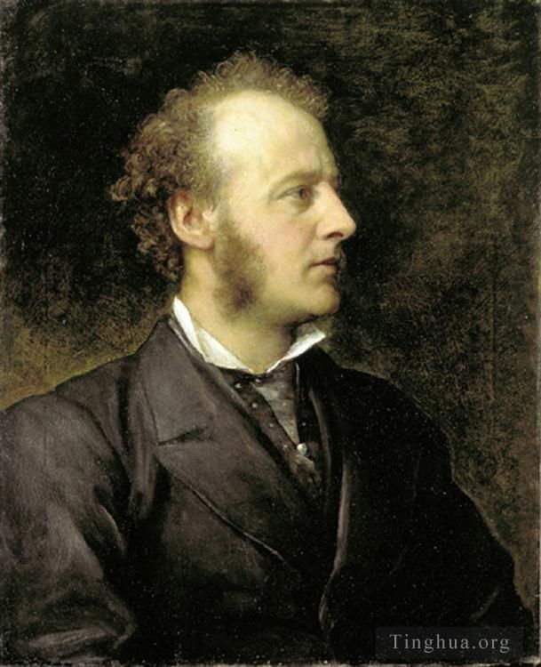 乔治·弗雷德里克·沃茨 的油画作品 -  《约翰·埃弗雷特·米莱爵士肖像,1871》