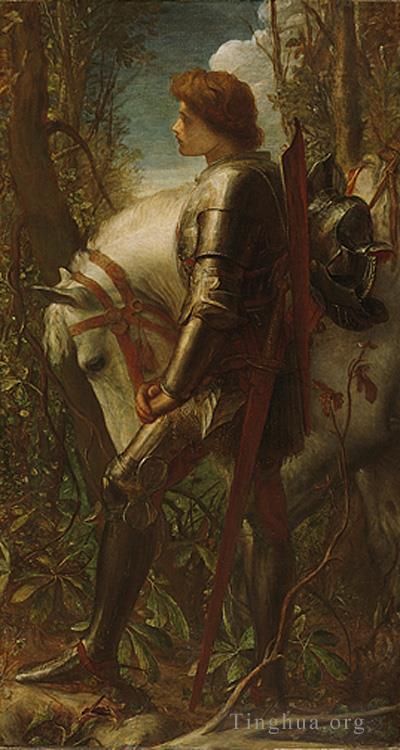 乔治·弗雷德里克·沃茨 的油画作品 -  《加拉哈德爵士》