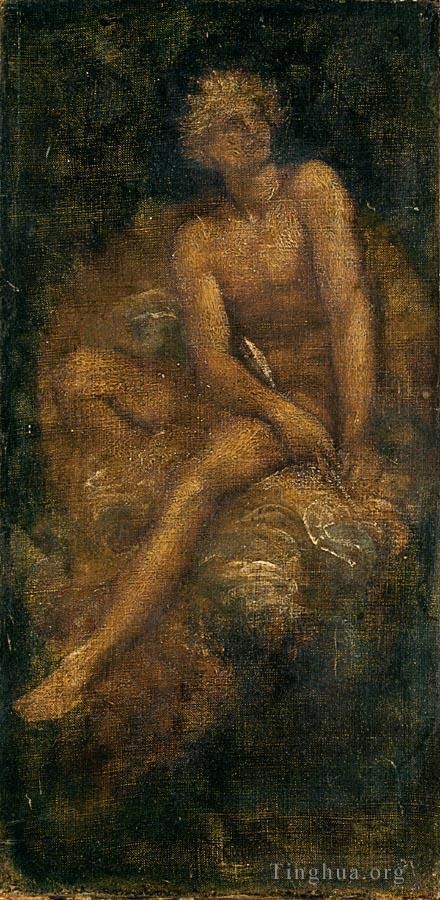 乔治·弗雷德里克·沃茨 的油画作品 -  《研究海伯利安》