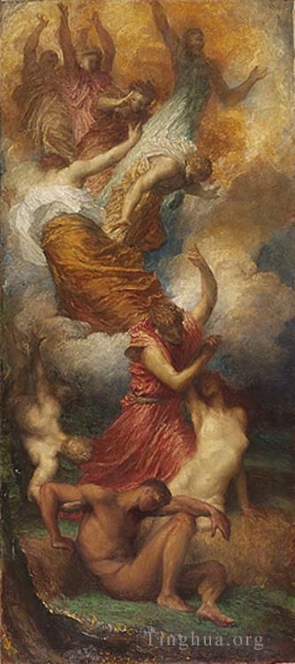 乔治·弗雷德里克·沃茨 的油画作品 -  《夏娃的创造》
