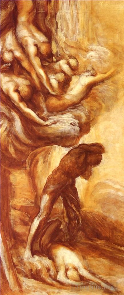 乔治·弗雷德里克·沃茨 的油画作品 -  《该隐的谴责》