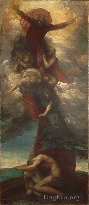 艺术家乔治·弗雷德里克·沃茨作品《亚当和夏娃的谴责》