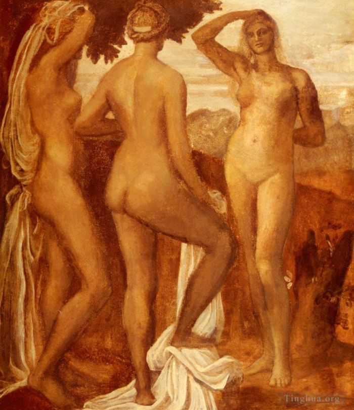 乔治·弗雷德里克·沃茨 的油画作品 -  《帕里斯的审判》
