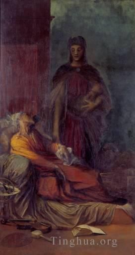 乔治·弗雷德里克·沃茨 的油画作品 -  《传信人》