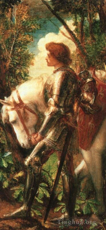 乔治·弗雷德里克·沃茨 的油画作品 -  《瓦茨·加拉哈德爵士》