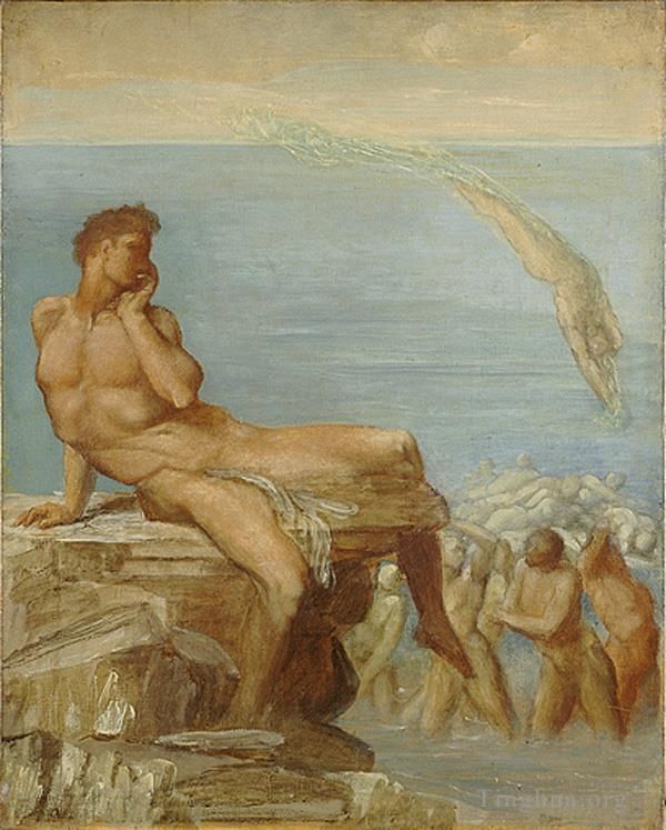 乔治·弗雷德里克·沃茨 的各类绘画作品 -  《希腊诗歌的天才》