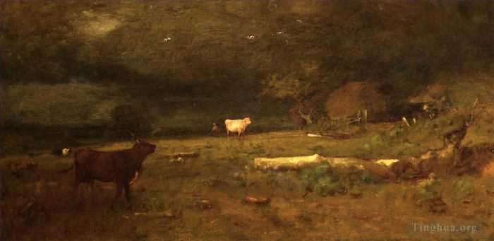 乔治·英尼斯 的油画作品 -  《即将到来的风暴又名逼近风暴》