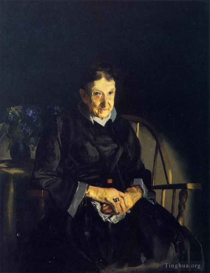 乔治·韦斯利·贝洛斯 的油画作品 -  《范妮阿姨又名黑衣老太太》