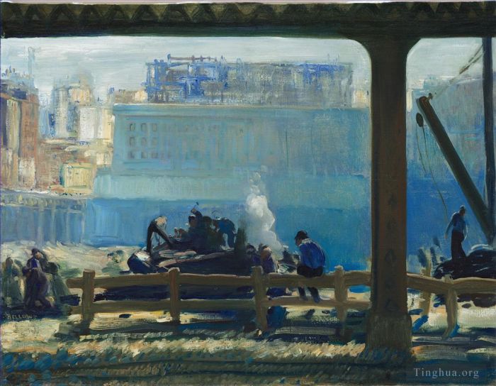 乔治·韦斯利·贝洛斯 的油画作品 -  《蓝色早晨,1909,乔治·贝洛斯》