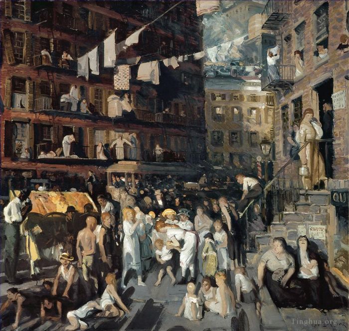乔治·韦斯利·贝洛斯 的油画作品 -  《悬崖居民,1913》