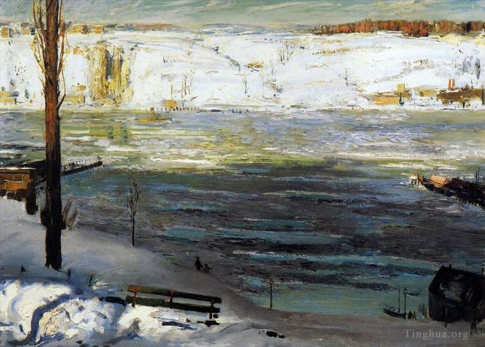 乔治·韦斯利·贝洛斯 的油画作品 -  《浮冰,乔治·韦斯利·贝洛斯,191现实主义风景,乔治·韦斯利·贝洛斯》