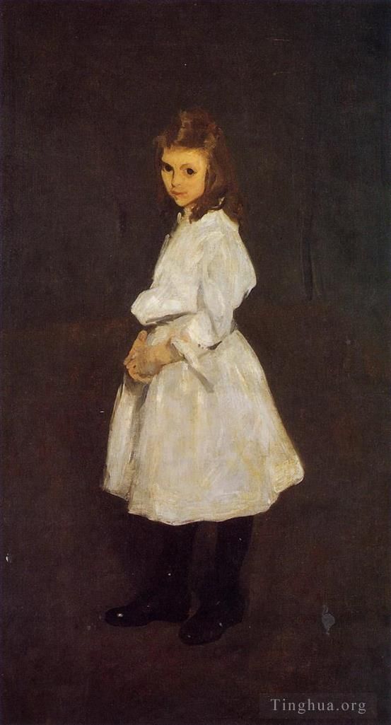 乔治·韦斯利·贝洛斯 的油画作品 -  《白衣小女孩又名奎妮·巴内特》