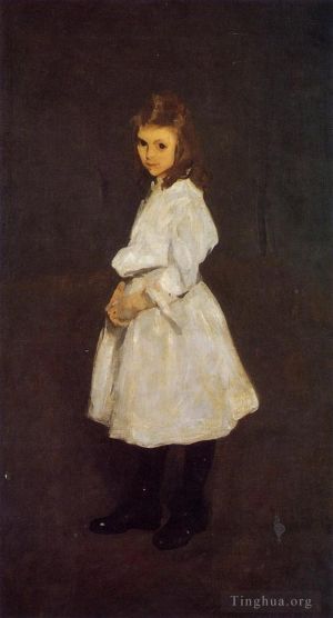 艺术家乔治·韦斯利·贝洛斯作品《白衣小女孩又名奎妮·巴内特》