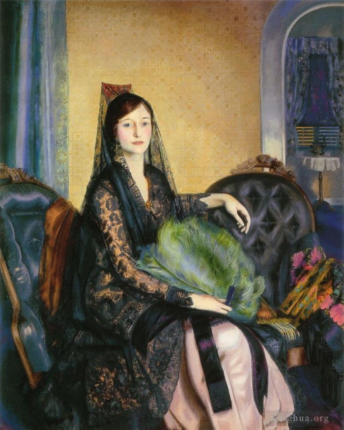 乔治·韦斯利·贝洛斯 的油画作品 -  《伊丽莎白·亚历山大的肖像》