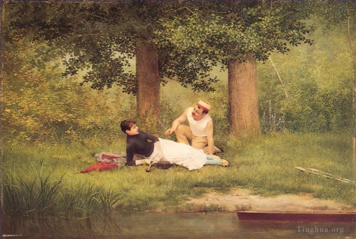 乔治斯·考瑞盖特 的油画作品 -  《调情》