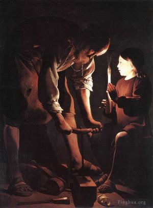 艺术家乔治·德·拉·图尔作品《木匠店里的基督》