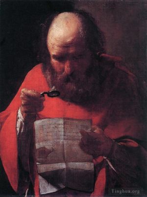 艺术家乔治·德·拉·图尔作品《圣杰罗姆雷丁》