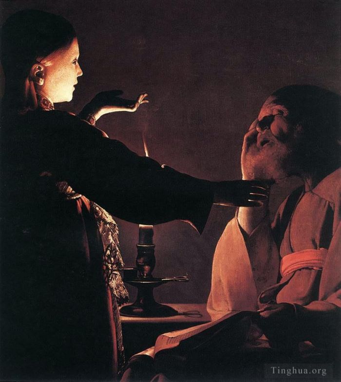 乔治·德·拉·图尔 的油画作品 -  《圣约瑟夫之梦》