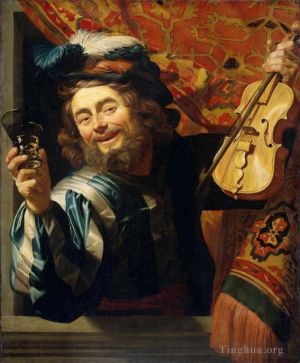 古董油画《Fiddler》