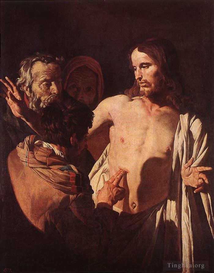 杰勒德·凡·洪特霍斯特 的油画作品 -  《圣托马斯的怀疑》
