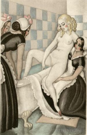 艺术家格尔达·韦格纳作品《洗澡》