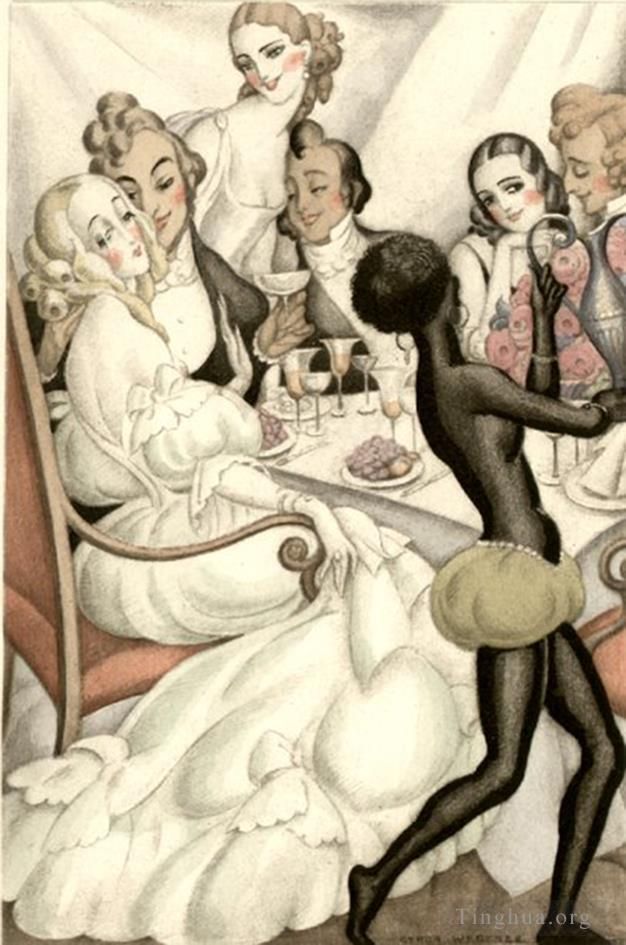 格尔达·韦格纳 的各类绘画作品 -  《派对》