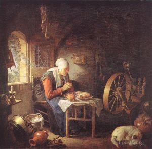 艺术家杰勒德·凡·洪特霍斯特作品《纺纱者的祈祷》