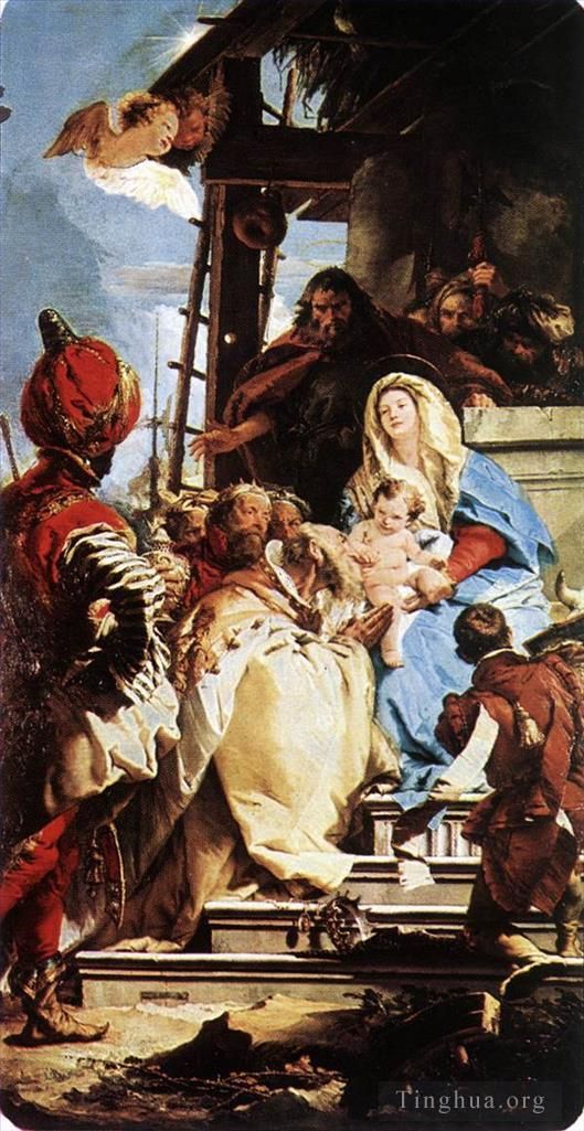 乔瓦尼·巴蒂斯塔·提也波洛 的油画作品 -  《贤士的崇拜》