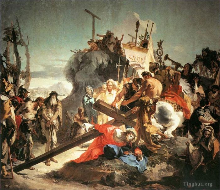 乔瓦尼·巴蒂斯塔·提也波洛 的油画作品 -  《背负十字架的基督》