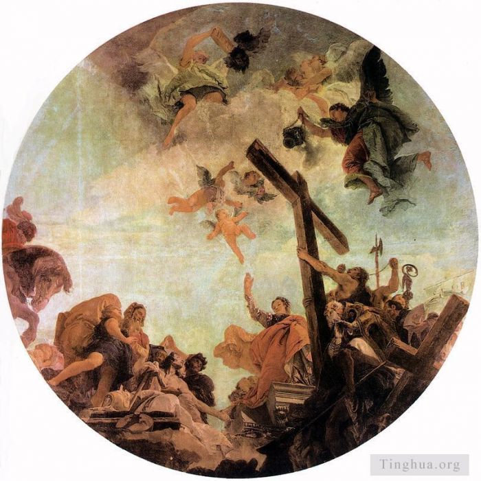 乔瓦尼·巴蒂斯塔·提也波洛 的油画作品 -  《发现真正的十字架》