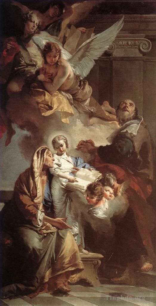 乔瓦尼·巴蒂斯塔·提也波洛 的油画作品 -  《圣母的教育》