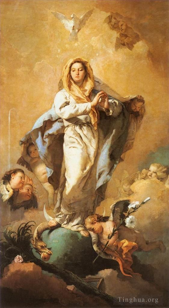 乔瓦尼·巴蒂斯塔·提也波洛 的油画作品 -  《圣母无染原罪》
