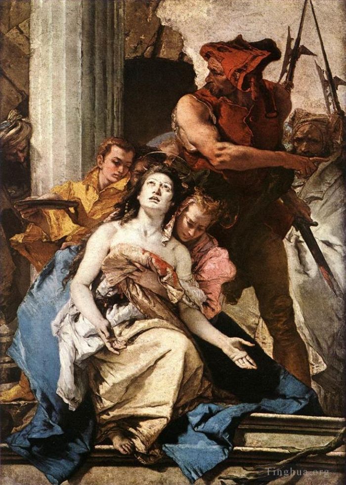 乔瓦尼·巴蒂斯塔·提也波洛 的油画作品 -  《圣阿加莎的殉难》
