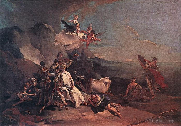 乔瓦尼·巴蒂斯塔·提也波洛 的油画作品 -  《欧罗巴的掠夺》