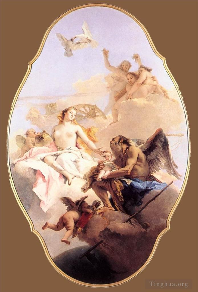 乔瓦尼·巴蒂斯塔·提也波洛 的各类绘画作品 -  《金星与时间的寓言》