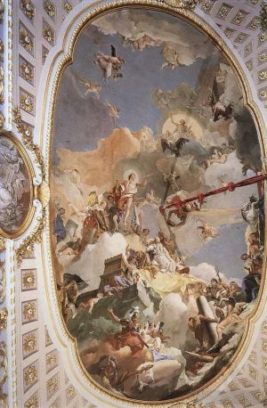 艺术家乔瓦尼·巴蒂斯塔·提也波洛作品《帕拉西奥·雷亚尔,西班牙君主制的神化》