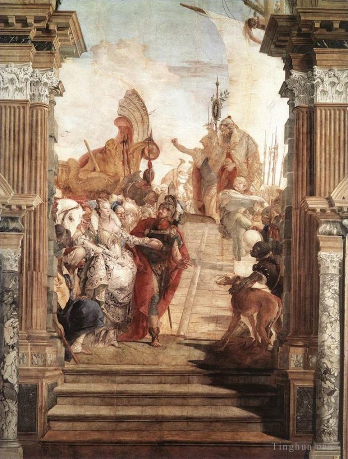 乔瓦尼·巴蒂斯塔·提也波洛 的各类绘画作品 -  《拉比亚宫,安东尼与克利奥帕特拉的会面》