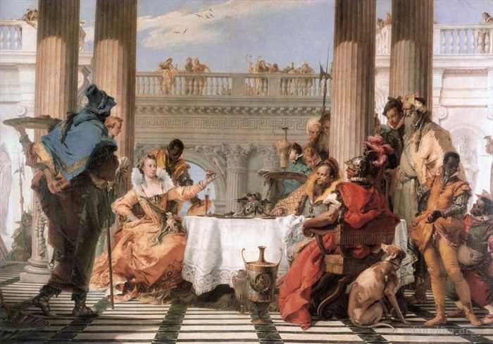 乔瓦尼·巴蒂斯塔·提也波洛 的各类绘画作品 -  《克利奥帕特拉的宴会》